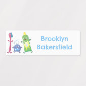 Zahnpasta Zahnbürste Zahnseide personalisiert Etiketten (Design 1)