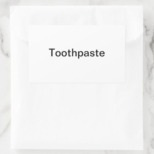 Zahnpaste/ Rechteckiger Aufkleber (Tasche)