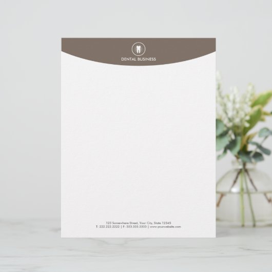Zahnpflege-einfache Zahn-Ikonen-moderner Zahnarzt Briefkopf (Stehend Vorderseite)