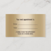 Zahnpflege Elegante Schwarz & Gold Ernennung Terminkarte (Rückseite)