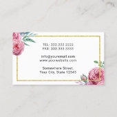 Zahnpflege Eleganter Blumengoldrahmen Zahnarzt Visitenkarte (Rückseite)