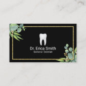 Zahnpflege Elegantes Foliage Gold Frame Zahnriemen Visitenkarte (Vorderseite)