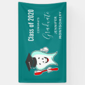 Zahnpflege Happy Tooth mit Toothbrush-Abschluss Banner (Vertikal)