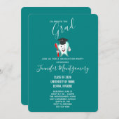 Zahnpflege Happy Tooth mit Toothbrush-Abschluss Einladung (Vorne/Hinten)