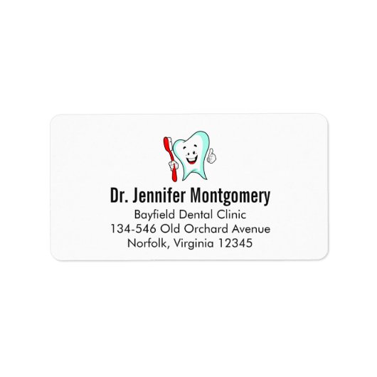 Zahnpflege - Happy Tooth mit Toothbrush Adressaufkleber (Vorne)