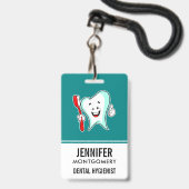 Zahnpflege - Happy Tooth mit Toothbrush Ausweis (Vorderseite mit Lanyard)