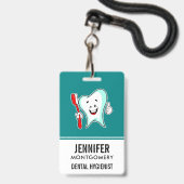 Zahnpflege - Happy Tooth mit Toothbrush Ausweis (Rückseite mit Lanyard)