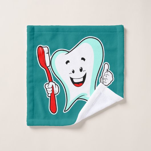 Zahnpflege - Happy Tooth mit Toothbrush Badhandtuch Set (Waschlappen)