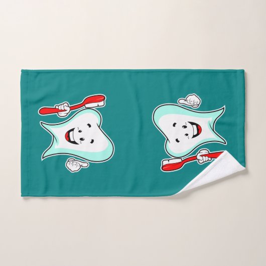 Zahnpflege - Happy Tooth mit Toothbrush Badhandtuch Set (Handtuch)