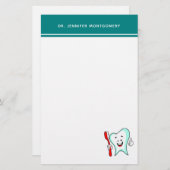 Zahnpflege - Happy Tooth mit Toothbrush Briefpapier (Vorne/Hinten)