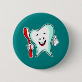 Zahnpflege - Happy Tooth mit Toothbrush Button (Vorderseite)