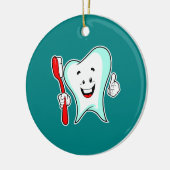 Zahnpflege - Happy Tooth mit Toothbrush Keramik Ornament (Links)