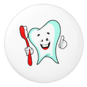 Zahnpflege - Happy Tooth mit Toothbrush Keramikknauf (Vorderseite)