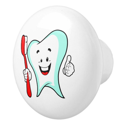 Zahnpflege - Happy Tooth mit Toothbrush Keramikknauf (Rechts)