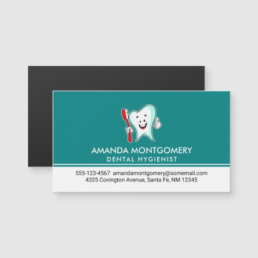 Zahnpflege - Happy Tooth mit Toothbrush Magnetkarte (Vorne/Hinten)
