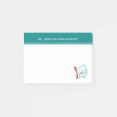 Zahnpflege - Happy Tooth mit Toothbrush Post-it Klebezettel (Vorderseite)