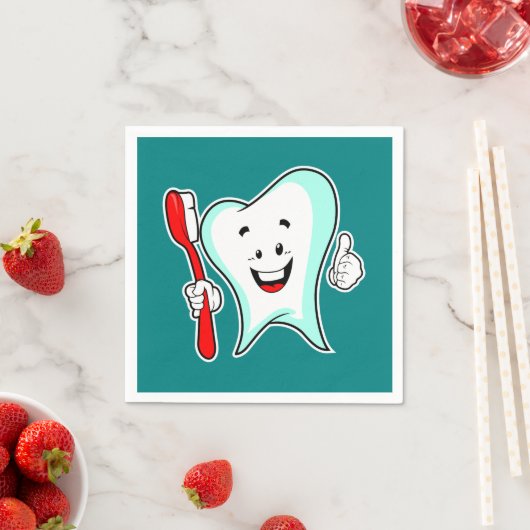 Zahnpflege - Happy Tooth mit Toothbrush Serviette (Beispiel)