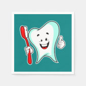 Zahnpflege - Happy Tooth mit Toothbrush Serviette (Vorderseite)