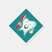 Zahnpflege - Happy Tooth mit Toothbrush Serviette (Ecke)