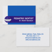 Zahnpflege Kinder blaues Lächeln Visitenkarte (Vorne/Hinten)