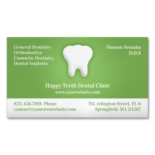 Zahnpflege Magnetische Visitenkarte (Vorderseite)