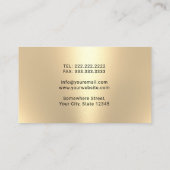 Zahnpflege Moderner Black & Gold 3D-Zahnarzt Visitenkarte (Rückseite)