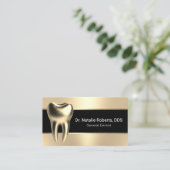 Zahnpflege Moderner Black & Gold 3D-Zahnarzt Visitenkarte (Stehend Vorderseite)