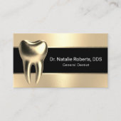 Zahnpflege Moderner Black & Gold 3D-Zahnarzt Visitenkarte (Vorderseite)