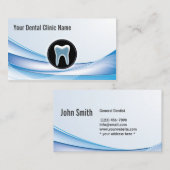 Zahnpflege-moderner blauer Kurven-Zahnarzt Visitenkarte (Vorne/Hinten)