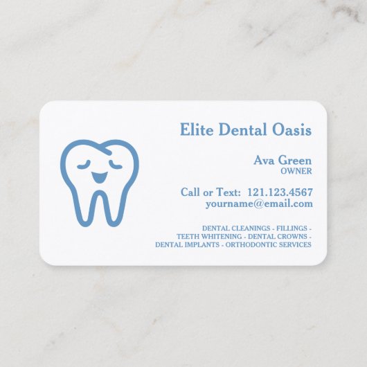 Zahnpflege Visitenkarte (Rückseite)
