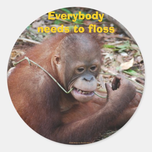 Zahnpflegesticker Runder Aufkleber (Vorderseite)