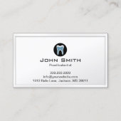 Zahnprosthodontist Schlichte weiße Grenze Visitenkarte (Vorderseite)