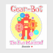 Zahnrad-Roboter Aufkleber (Blatt)