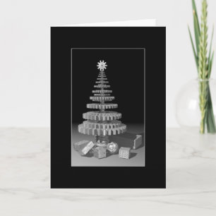 Zahnrad-Weihnachtsbaum-Gruß-Karte Feiertagskarte