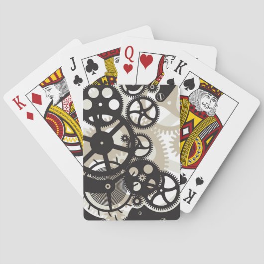 Zahnradarbeit Spielkarten (Rückseite)