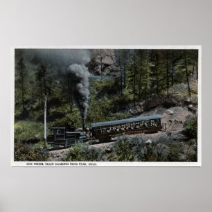 Zahnradbahn fährt bergauf poster