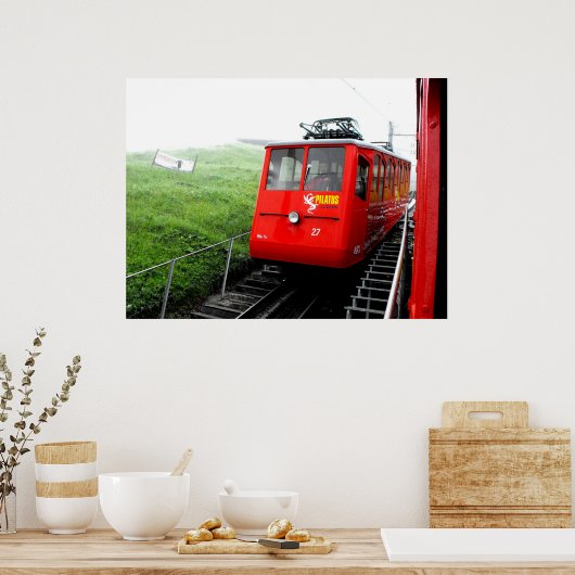Zahnradbahn Pilatus in der Schweiz Poster (Küche)