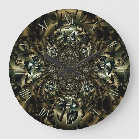 Zahnräder Große Wanduhr (Vorderseite)