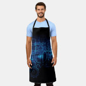 Zahnräder Mechaniker schwarz-blaue Typ Männer Schürze (Getragen)