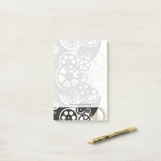 Zahnräder Post-it Klebezettel (Auf Schreibtisch)