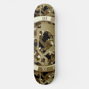 Zahnräder Uhr Gold Grunge Rost Schicksal Design Skateboard