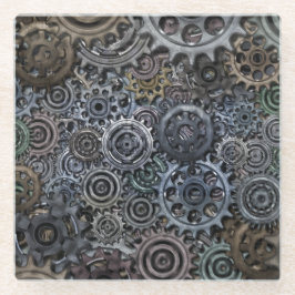 Zahnräder und Zahnräder Glasuntersetzer