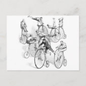 Zahnradfahrer mit hohen Rädern Postkarte (Vorderseite)