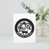 Zahnradkatze Postkarte (Stehend Vorderseite)