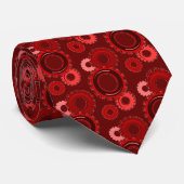 Zahnradköpfe - Rote Schatten auf Burgund Krawatte (Gerollt)