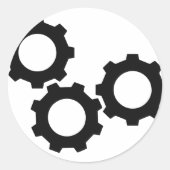 Zahnradkrug Runder Aufkleber (Vorderseite)
