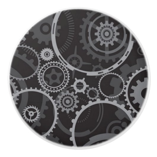 Zahnradmuster Keramikknauf (Vorderseite)