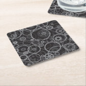 Zahnradmuster Rechteckiger Pappuntersetzer (angewinkelt)