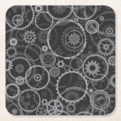 Zahnradmuster Rechteckiger Pappuntersetzer (Vorderseite)