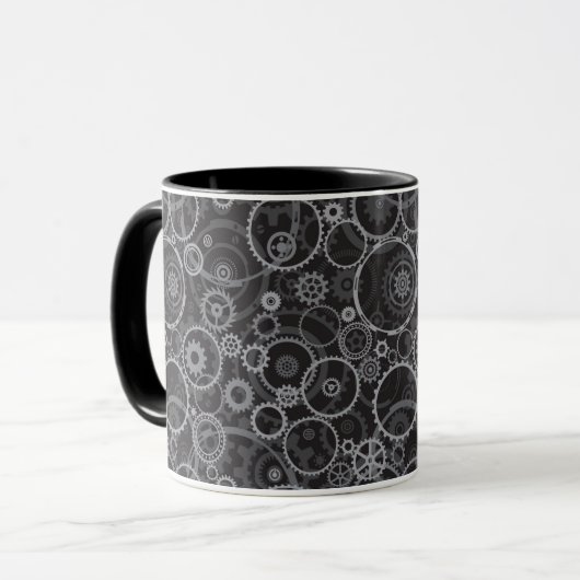 Zahnradmuster Tasse (Vorderseite Links)